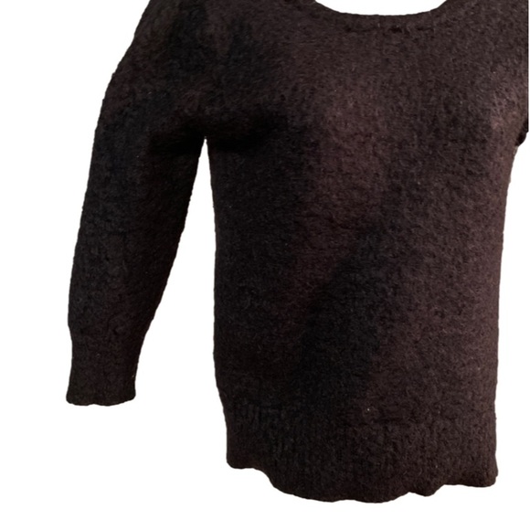 Vintage 199s Large Wet Seal black long sleeve faux shag fur lined soft sweater - Picture 7 of 15